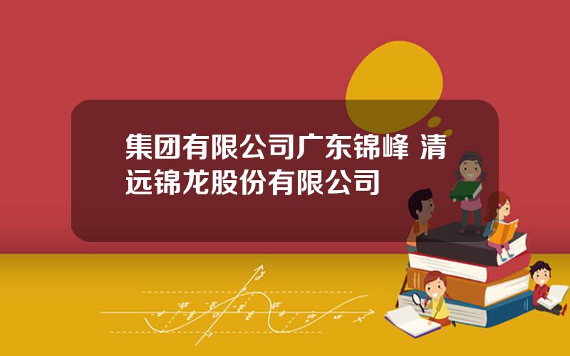 集团有限公司广东锦峰 清远锦龙股份有限公司